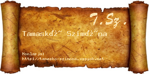 Tamaskó Szimóna névjegykártya
